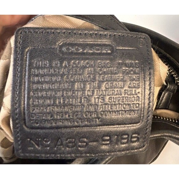 Vintage Coach Legacy Gloved Tan 9186 Black Leather Bucket Shoulder Bag Hobo Soho - Picture 8 of 10